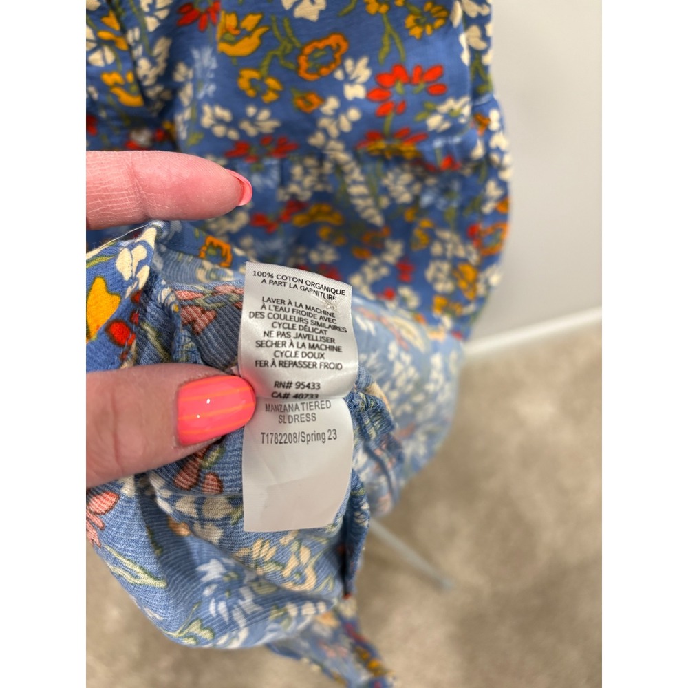 Toad & Co Manzana Tiered Sleeveless Dress Floral Tank Button Down Cottagecore XS - Picture 4 of 10